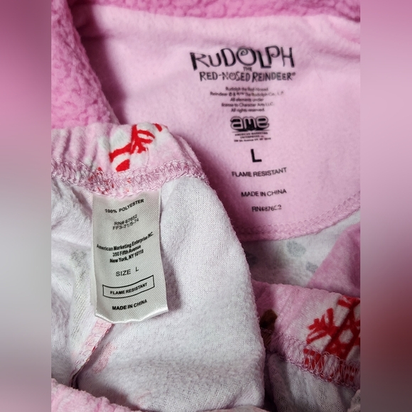 Kids Size Large Rudolph The Red Nosed Reindeer Pajamas Set "Team Rudolph" - Picture 8 of 10